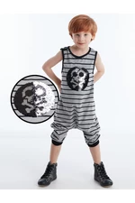 Denokids Skull Boys Striped Kids Overalls