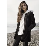 Women's long velvet jacket black