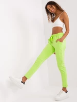 Lime basic trousers with elastic waistband from Aprilia