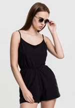 Women's short spaghetti jumpsuit in black color