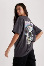 DEFACTO Oversize Fit Crew Neck Printed Short Sleeve T-Shirt
