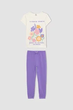 DEFACTO Girl Printed Short Sleeve Pajamas Set