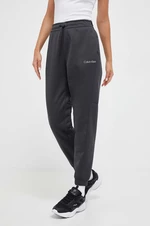 Tréninkové kalhoty Calvin Klein Performance šedá barva, melanžové