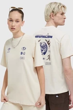 Bavlnené tričko Kaotiko béžová farba, s potlačou
