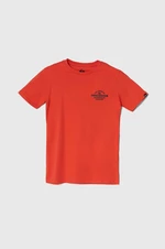 Detské bavlnené tričko Quiksilver TRADESMITHYTH červená farba, s potlačou