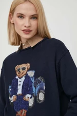 Bavlnený sveter Polo Ralph Lauren tmavomodrá farba,211932526