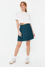 Trendyol Emerald Green Pleat Detailed Mini Length Woven Skirt