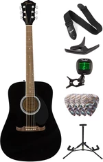 Fender FA-125 Dreadnought Acoustic WN Black Deluxe SET Negro Guitarra acústica