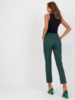 Dark green women's fabric trousers