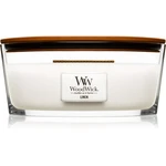 Woodwick Linen vonná sviečka s dreveným knotom (hearthwick) 453.6 g