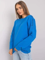 Dark blue lady's blouse with long sleeves
