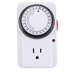 1 Pcs Indoor Mini 15Min-24Hour 22A Mechanical Outlet Timer 3-Prong Mechanical Outlet Timer US Plug Mechanical Outlet Timer