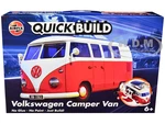 Skill 1 Model Kit Volkswagen Camper Van Red Snap Together Painted Plastic Model Car Kit by Airfix Quickbuild