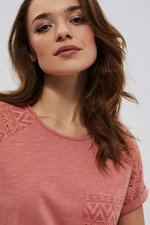 Blouse with openwork decorations
