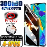 4-1PCS Privacy Hydrogel Film For Huawei P60 P30 P40 P50 P20 Pro Lite Anti-Spy Curved Screen Protector Mate40 30 20 Pro Not Glass