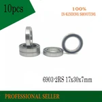 Free shipping 10Pcs 6903-2RS 6903 RS 61903-2RS Deep Groove Ball Bearings 17 x 30 x 7mm for bicycle part