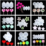 Pentagram Heart Round Shape Lollipop Silicone Mold Chocolate Candy Jelly Cake Molds Cake Decorating Tool Baking Accessories