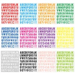 1Pc Alphanumeric Stickers Multi-Color Alphabet Stickers Vinyl Self Adhesive Number Stickers Labels DIY Logo Decals Crafts