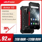 Ulefone Armor X3 ip68 Rugged Waterproof Smartphone Android 9.0 Telephone Superbattery Cell Phone 5.5 inch HD+2GB 32GB Phone