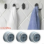 1/3/5PCS Towel Hook Push In Tea Towel Holder Grip Hook Chrome Self Adhesive Kitchen Wall Hanger No Drilling Cloth Clip Hook