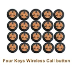 Waiters System Call Button Long Distance Transmitter 20 Super Thin Four Keys Pagers For Restaurant Service