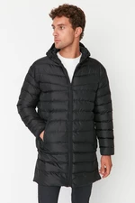 Trendyol Men's Black Regular Fit Zippered Wind-Resistant Winter Coat.