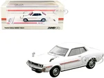 Toyota Celica 1600GT (TA22) RHD (Right Hand Drive) White with Red Stripes 1/64 Diecast Model Car by Inno Models