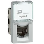 Legrand Mosaic zásuvka RJ45 1modul kategorie 6a UTP hliník 79471