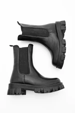 Marjin Women's Elastic Casual Boots With Thick Serrated Sole Eslona Black Marjin Women's Elastic Casual Boots With Thick Serrated Sole Eslona Black