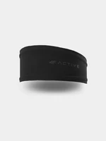 Women's Running Headband with Ponytail Hole 4F - Black