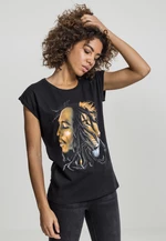 Women's T-shirt Bob Marley Lion Face black