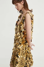 Šaty Stine Goya zlatá barva, mini, SG5498