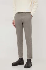 Kalhoty Tommy Hilfiger pánské, šedá barva, ve střihu chinos, MW0MW33937