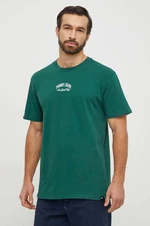 Bavlněné tričko Tommy Jeans zelená barva, s aplikací, DM0DM18275