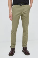 Kalhoty Calvin Klein pánské, zelená barva, přiléhavé, K10K110979