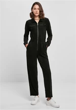Women's Velvet Rib Boiler Suit Black