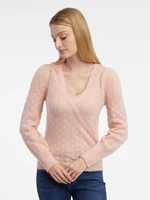 Light pink women's sweater with wool blend ORSAY