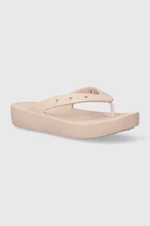 Žabky Crocs Classic Platform Flip dámske, ružová farba, na plochom podpätku, 207714