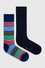 Ponožky Tommy Hilfiger 2-pak pánske, tmavomodrá farba, 701227286