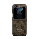 Zadní kryt Guess Leather Triangle Case pro Samsung Galaxy Z Flip5, hnědá