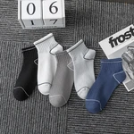 Men'S Socks Solid Color Vertical Fringe Simple Line Cotton Socks Stockings For All Seasons Sport Leisure Basic Style Sock Man