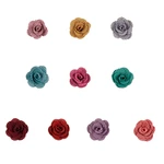 Yundfly 20pcs/lot Mini Lattice Rose Flowers for Diy Headband Clips Linen Cute Flowers Kids Girls Headwear Hair Accessories