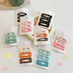 Korean 3pcs Cute Girls Simple Acrylic Hair Clips Candy Color Bangs Hair Clips Barrettes Headwear Girls Kids Hair Accessories