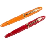 JINHAO 2Pcs 159 18KGP 0.7Mm Medium Broad Nib Fountain Pen Free Office Fountain Pen With A Box - Red & Orange