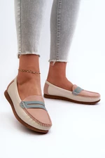 Women's loafers made of pink Vikitara eco leather