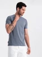 Ombre BASIC men's classic cotton T-shirt - blue denim