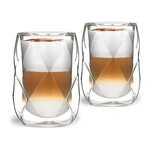Zestaw 2 szklanek z podwójną ścianką do latté Vialli Design Geo, 250 ml