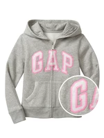 Gray Girls' Baby Sweatshirt GAP Logo Zip Hoodie