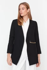 Trendyol Black Half Chain Accessory Detailed Blazer Woven Jacket