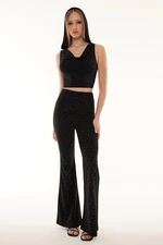 Trendyol Black Knitted Shiny Stone Trousers